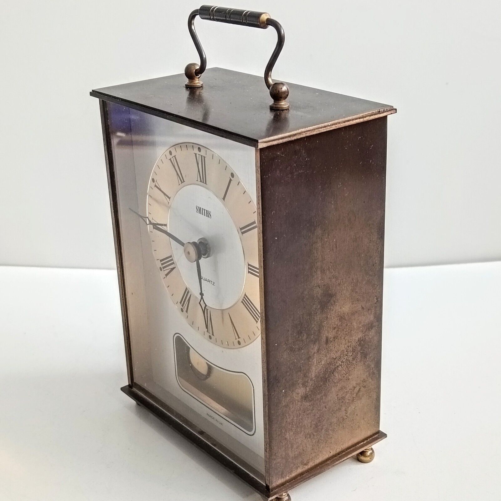 Smiths Vintage Brass Mantel Desk Shelf Clock Quartz - Image 2