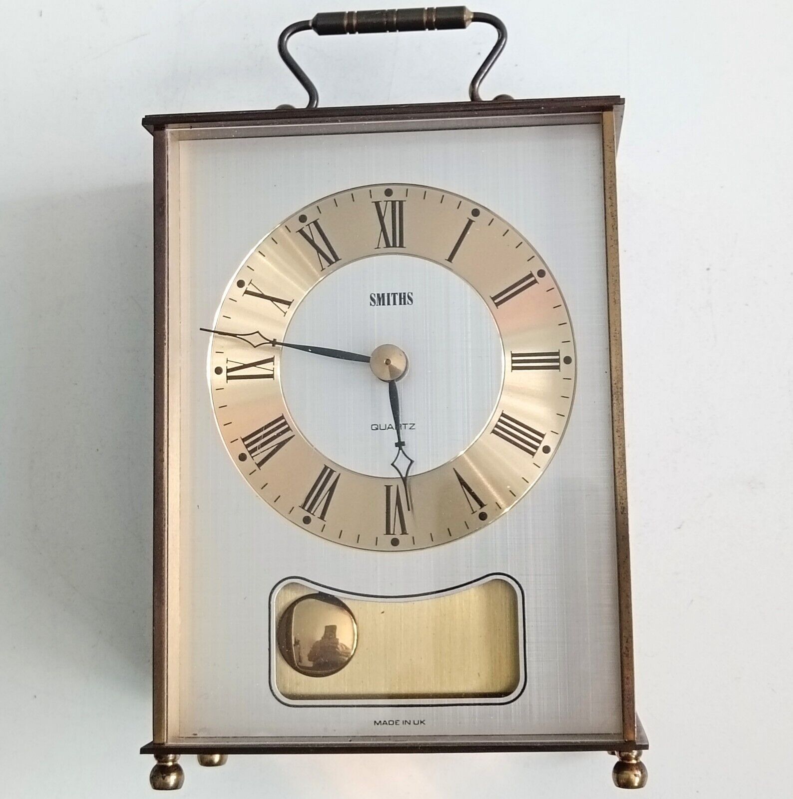 Smiths Vintage Brass Mantel Desk Shelf Clock Quartz - Image 3