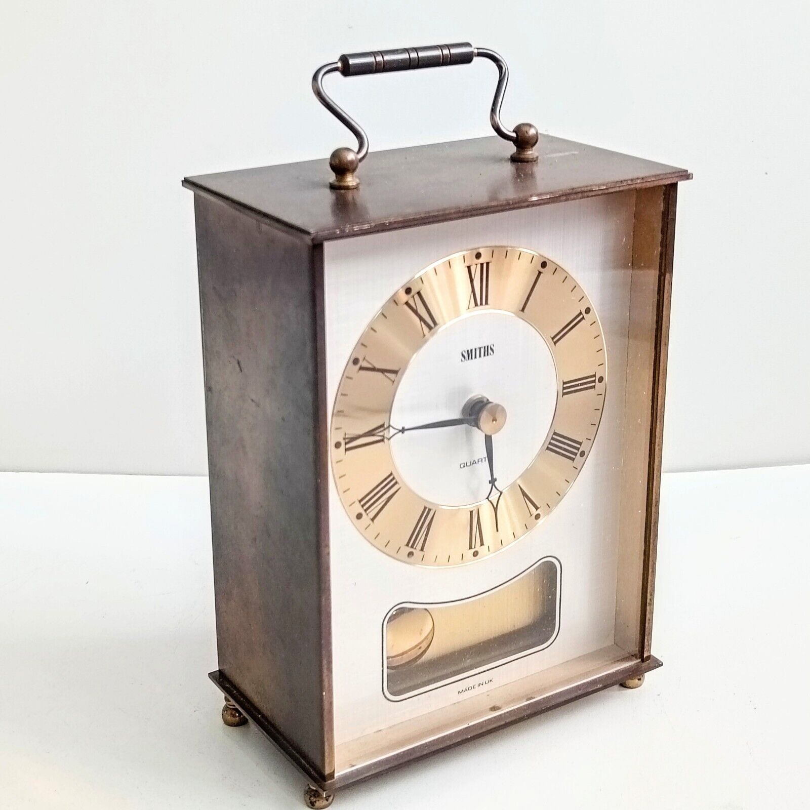 Smiths Vintage Brass Mantel Desk Shelf Clock Quartz