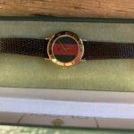 Gucci Sherry Line Gold Brown Leather Watch