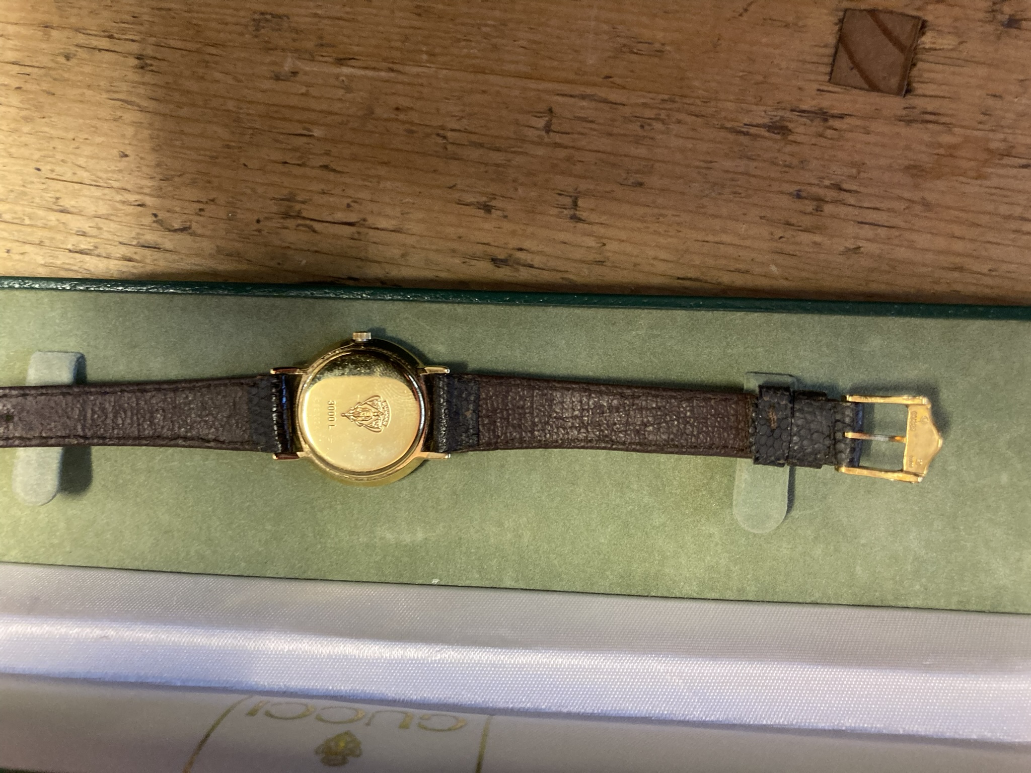 Gucci Sherry Line Gold Brown Leather Watch - Image 5